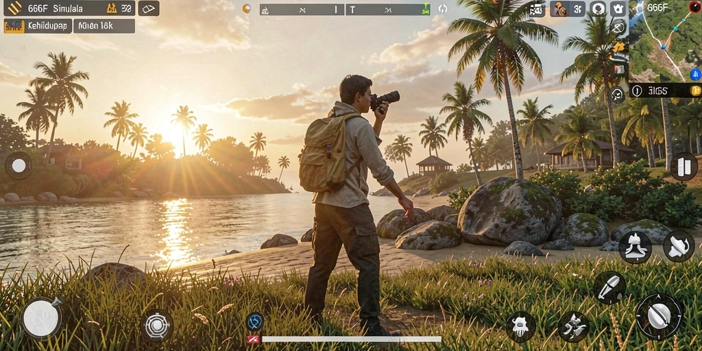 Tampilan gameplay 666F yang realistis dan interaktif.