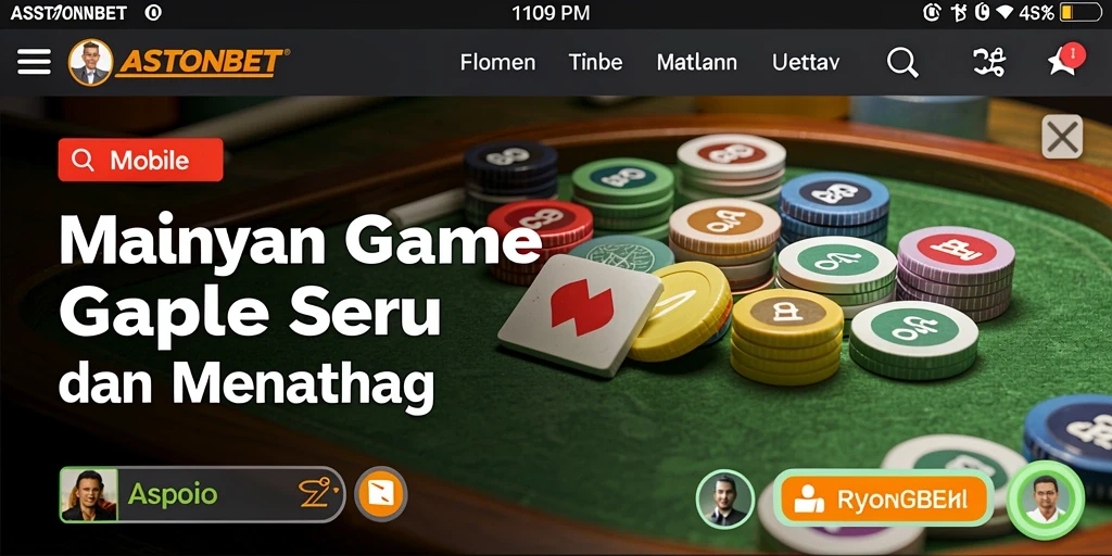 Screenshot gameplay ASTONBET menampilkan suasana seru bermain Gaple.