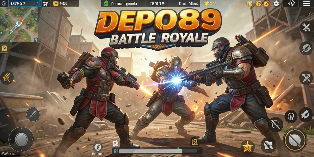 Tampilan seru gameplay Battle Royale di DEPO89 dengan aksi mendebarkan.