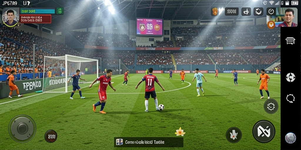 Screenshot gameplay JP6789 menampilkan aksi mendebarkan di lapangan.