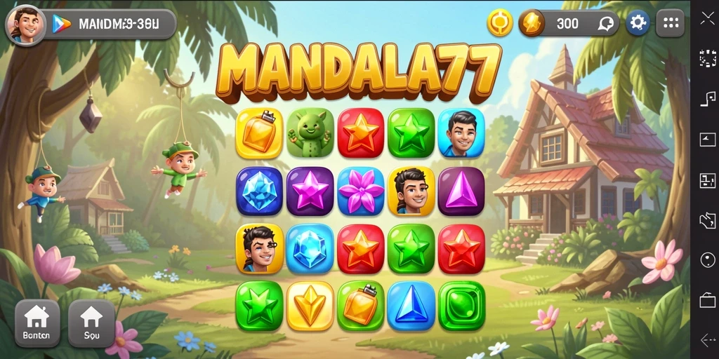 Tampilan screenshot MANDALA77 yang menampilkan keseruan gameplay Match-3.