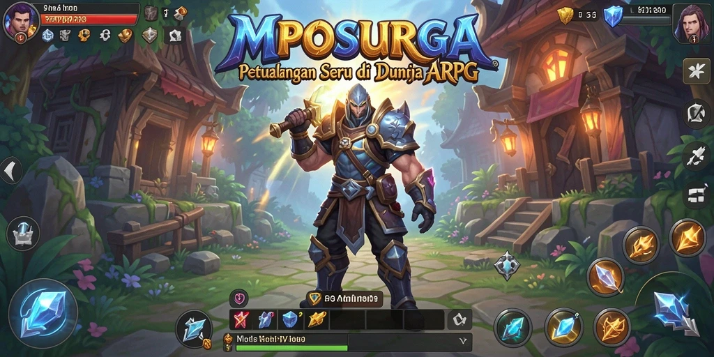 Menampilkan pemain bertarung melawan monster di dunia MPOSURGA.