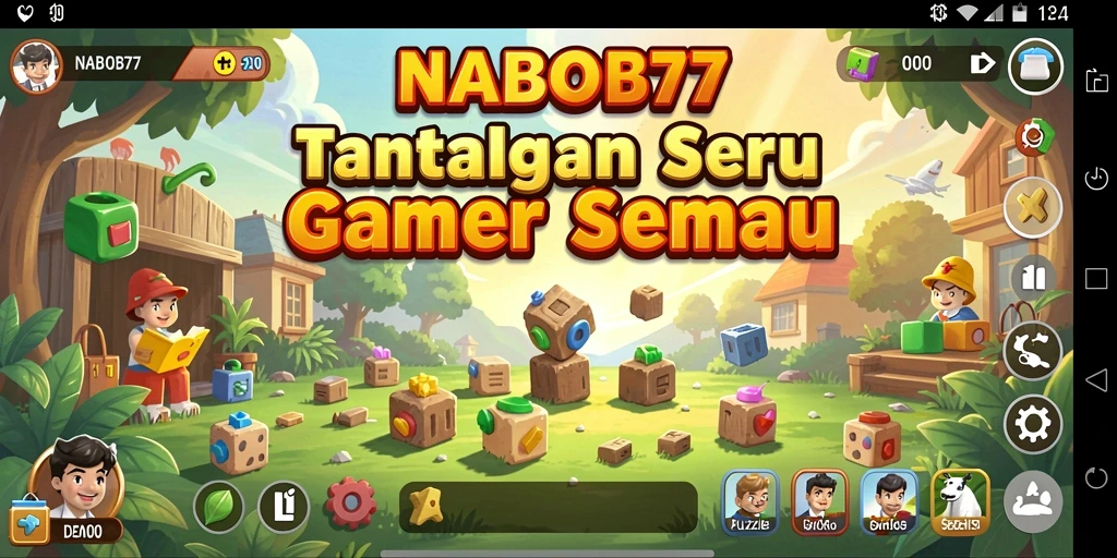 Tangkapan layar utama NABOB77 menampilkan gameplay puzzle yang menarik.