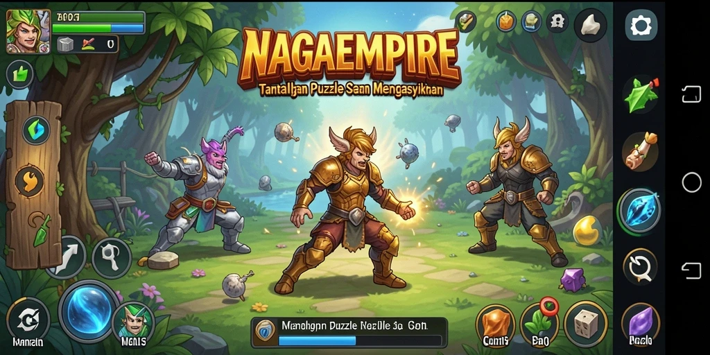 Tampilan gameplay NAGAEMPIRE yang menantang dan seru.