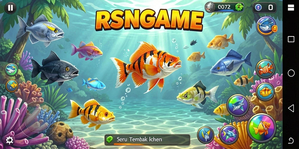 Tampilan gameplay seru menembak ikan di RSNGAME.