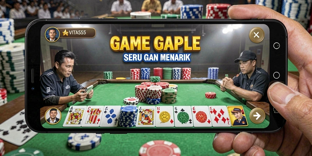 Tampilan seru dari permainan Gaple VITA555.